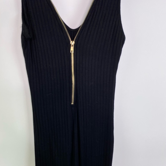 Zipper front stretchy midi dress - Picture 3 of 3